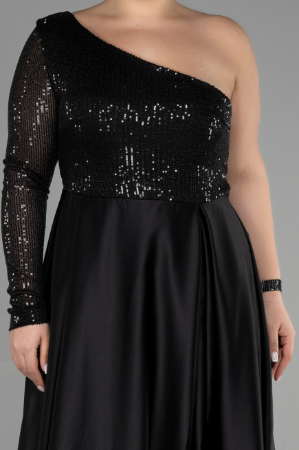 Long Black Plus Size Evening Dress ABU2165