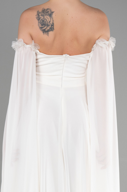 Long White Chiffon Evening Dress ABU3462