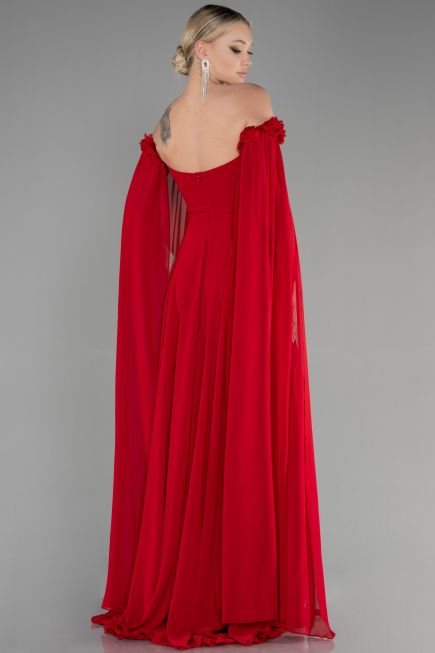Long Red Chiffon Evening Dress ABU3462