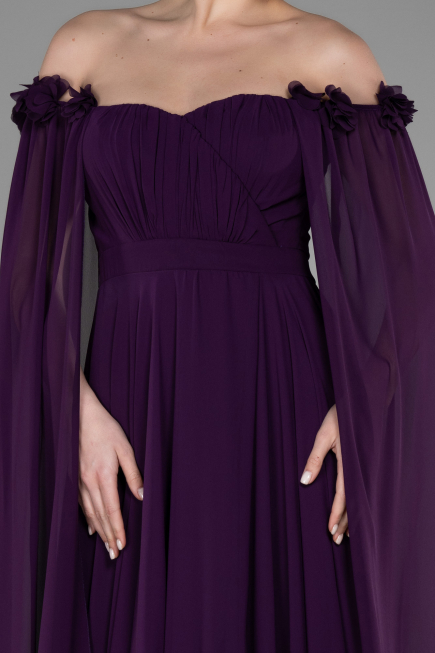 Long Purple Chiffon Evening Dress ABU3462