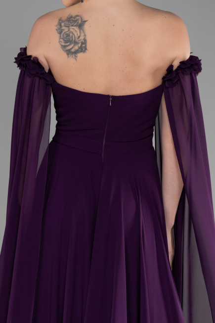 Long Purple Chiffon Evening Dress ABU3462