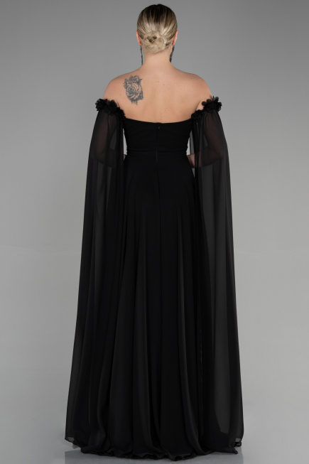 Long Black Chiffon Evening Dress ABU3462