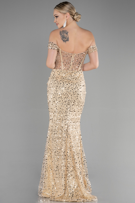 Long Gold Scaly Evening Dress ABU3498