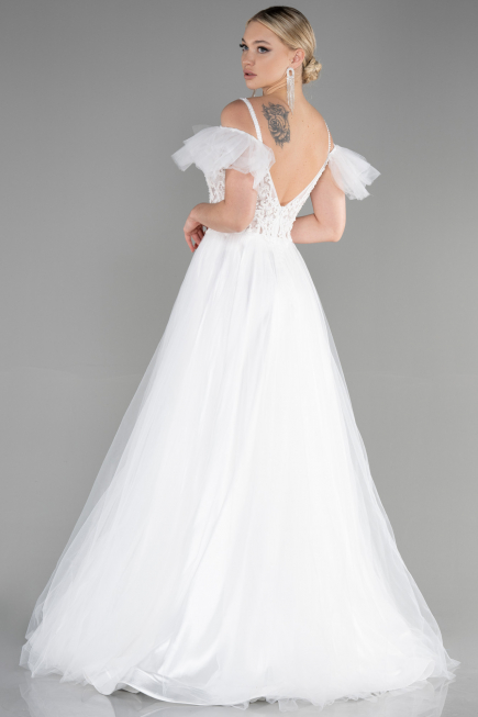 Long White Evening Dress ABU3500