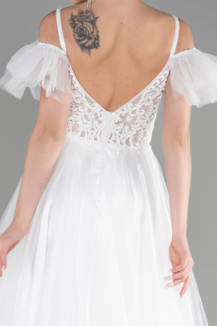 Long White Evening Dress ABU3500