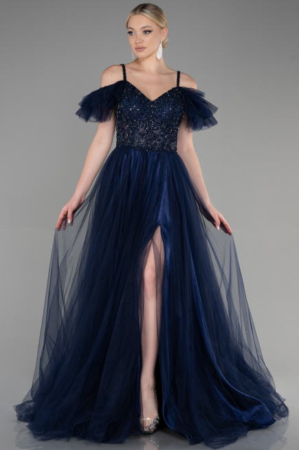Long Navy Blue Evening Dress ABU3500
