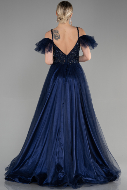 Long Navy Blue Evening Dress ABU3500