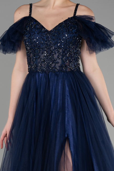 Long Navy Blue Evening Dress ABU3500