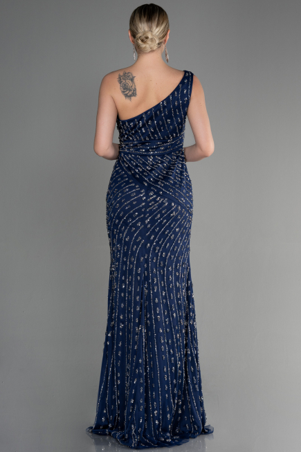 Long Navy Blue Haute Couture ABU3503