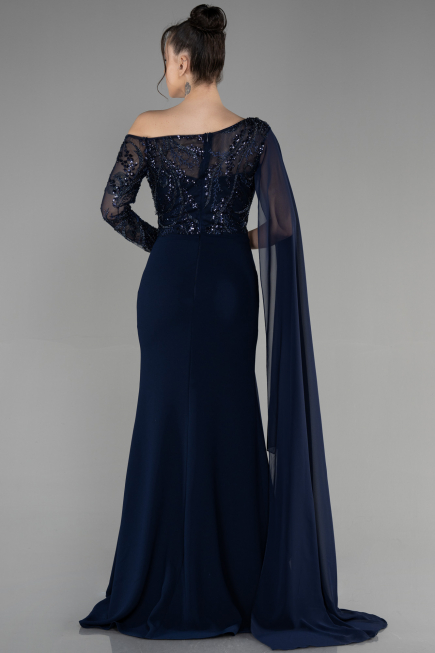 Long Navy Blue Evening Dress ABU3511