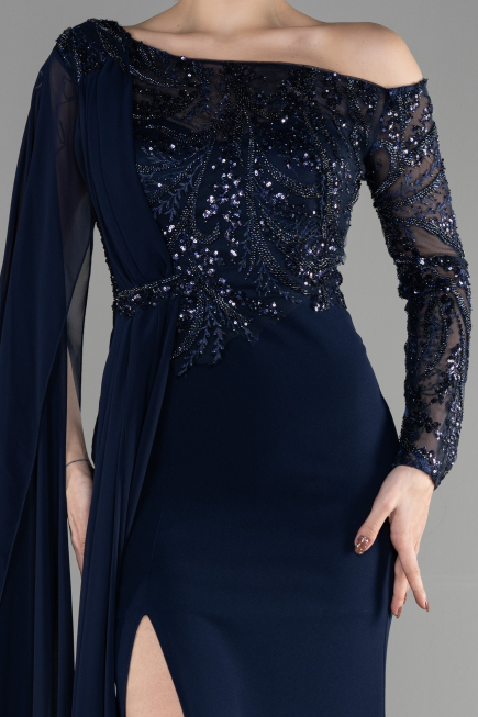 Long Navy Blue Evening Dress ABU3511