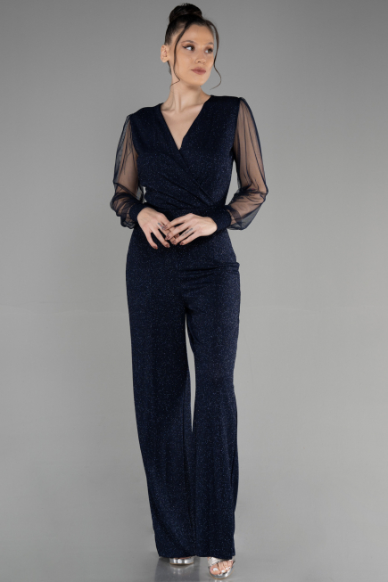 Long Navy Blue Evening Dress ABT012