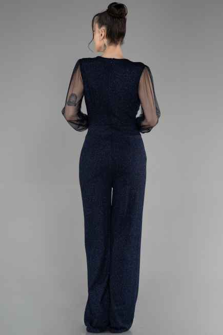 Long Navy Blue Evening Dress ABT012