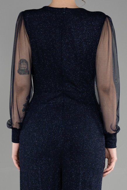 Long Navy Blue Evening Dress ABT012