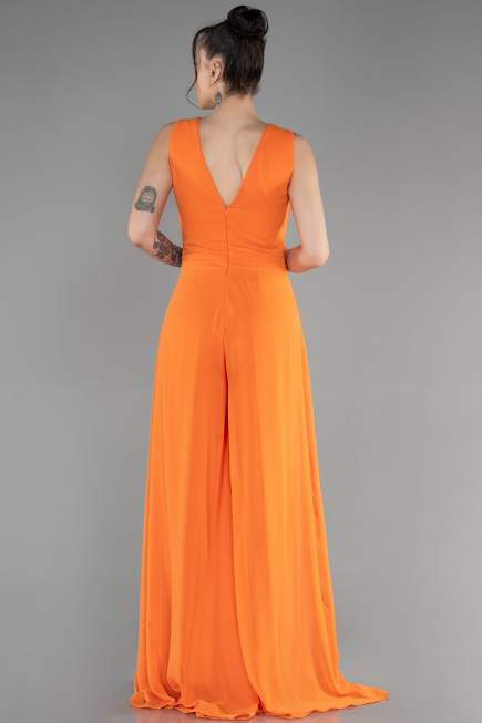Orange Chiffon Invitation Dress ABT075