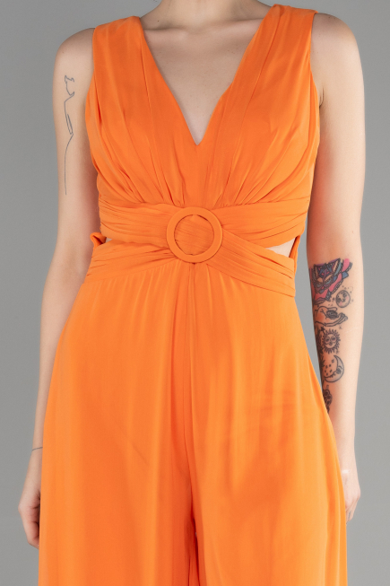 Orange Chiffon Invitation Dress ABT075