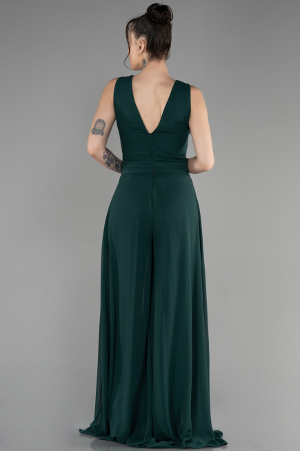 Emerald Green Chiffon Invitation Dress ABT075