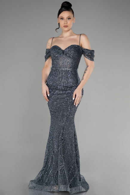Long Anthracite Mermaid Evening Dress ABU3527