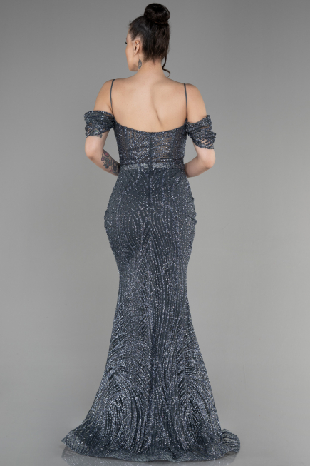 Long Anthracite Mermaid Evening Dress ABU3527