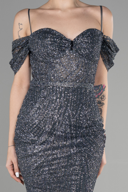 Long Anthracite Mermaid Evening Dress ABU3527