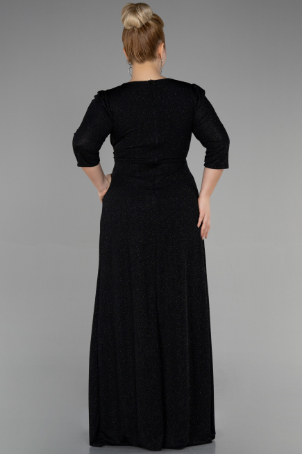 Long Black Plus Size Evening Dress ABU3504