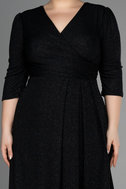 Long Black Plus Size Evening Dress ABU3504