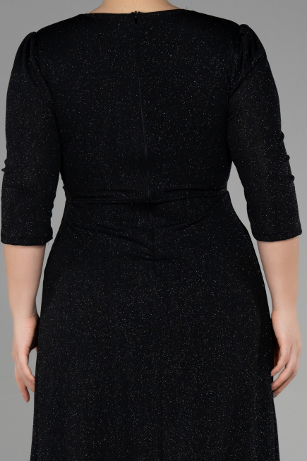 Long Black Plus Size Evening Dress ABU3504