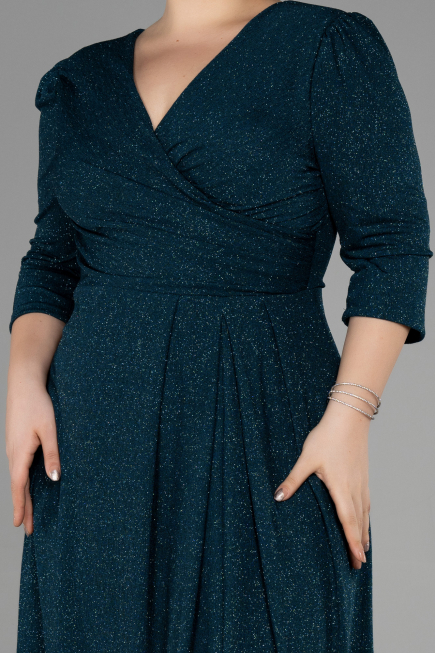 Long Emerald Green Plus Size Evening Dress ABU3504