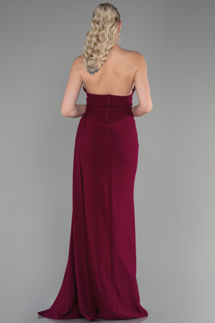 Long Cherry Colored Prom Gown ABU3344