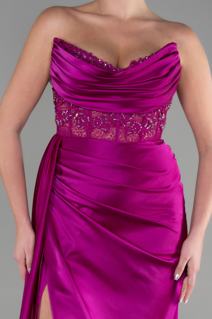 Violet Long Satin Evening Dress ABU3536