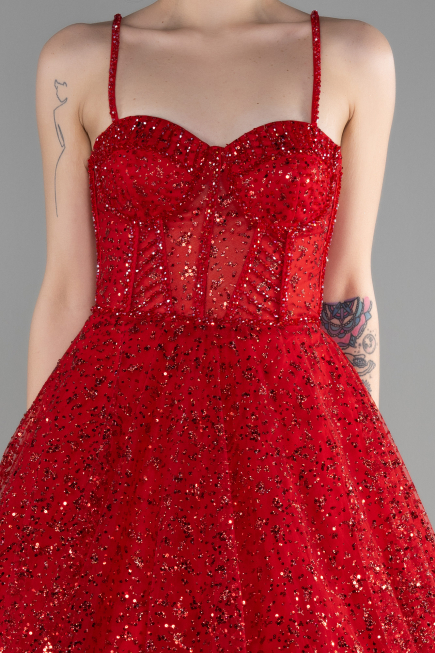 Long Red Haute Couture Dress ABU3556