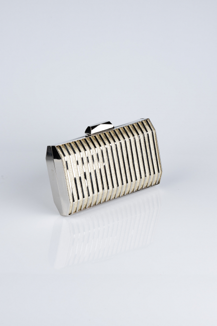 Gold Metal Box Bag V645