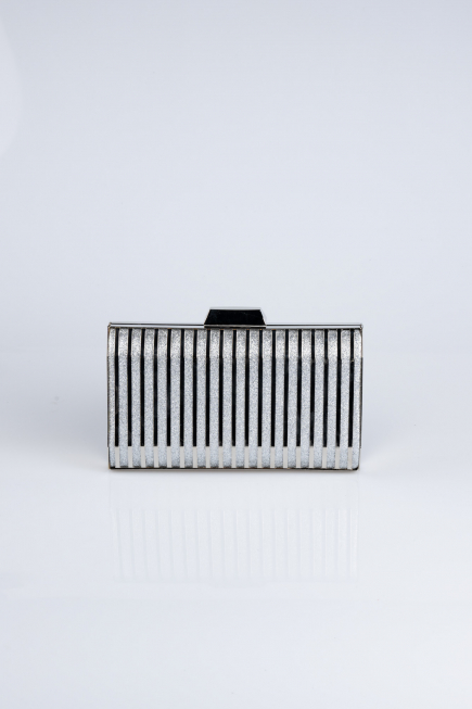 Silver Metal Box Bag V645