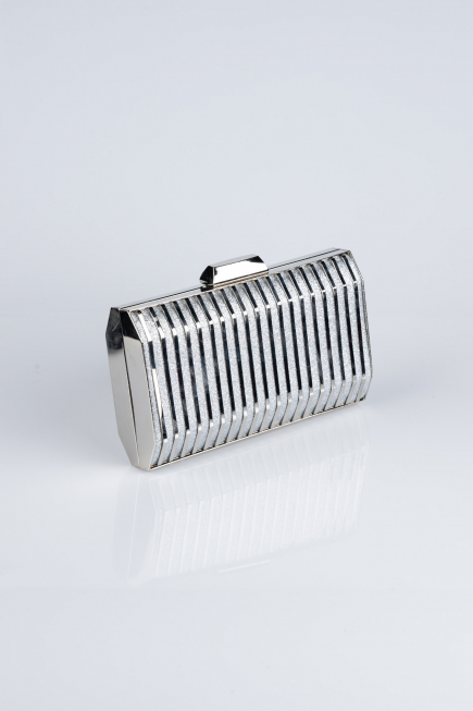 Silver Metal Box Bag V645