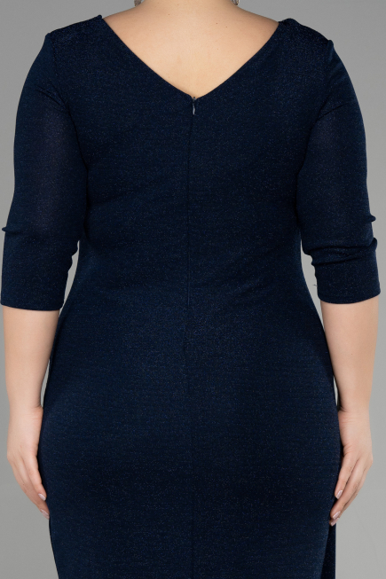 Midi Navy Blue Plus Size Cocktail Dress ABK1950