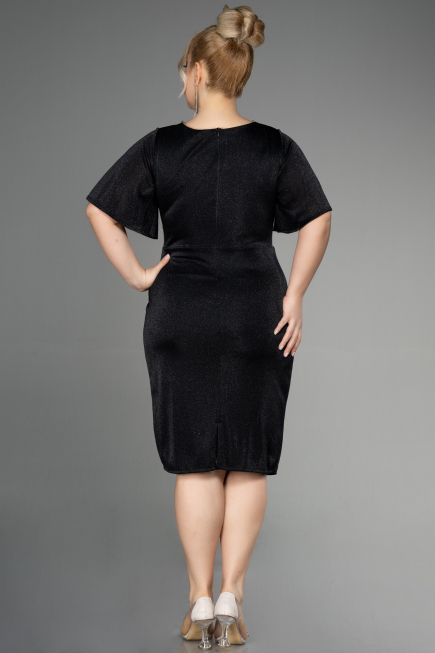 Midi Black Plus Size Cocktail Dress ABK1942