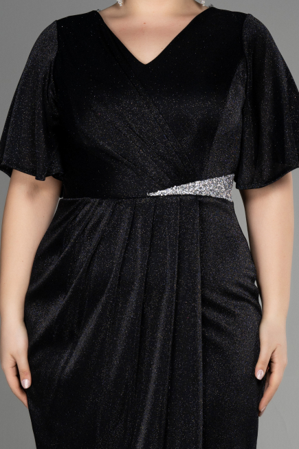 Midi Black Plus Size Cocktail Dress ABK1942