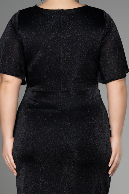 Midi Black Plus Size Cocktail Dress ABK1942