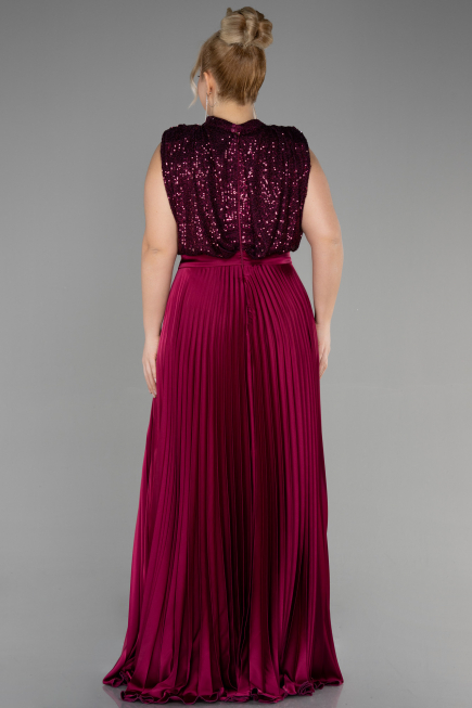 Plum Long Plus Size Evening Dress ABU3341