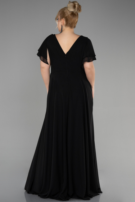 Long Black Plus Size Evening Dress ABU1562