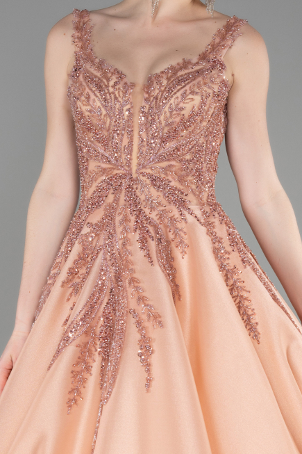 Long Salmon Haute Couture Dress ABU3597