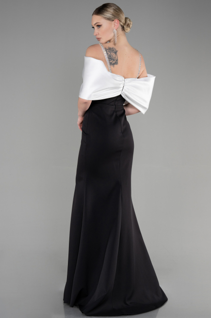 Long Black-White Evening Dress ABU3601