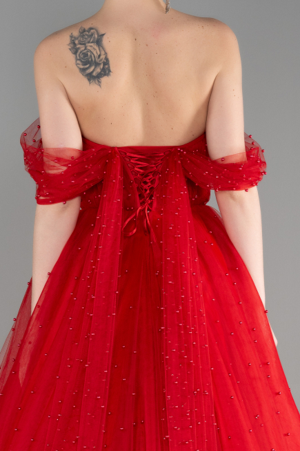 Long Red Haute Couture Dress ABU3599