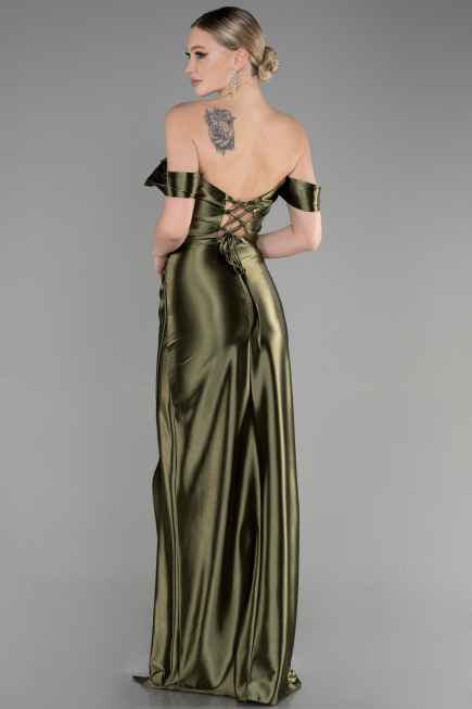 Long Olive Drab Evening Dress ABU3611