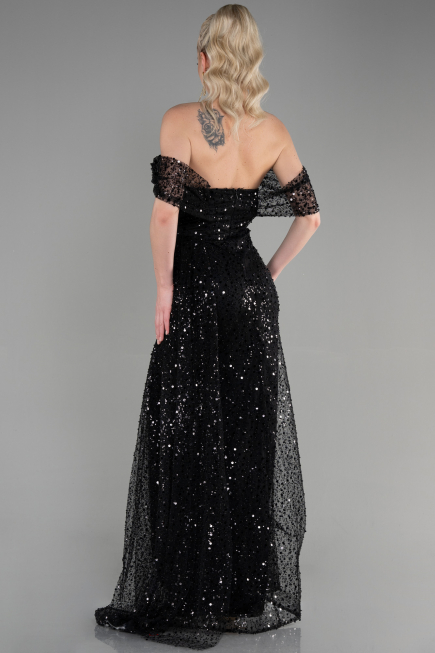 Long Black Scaly Evening Dress ABU3577