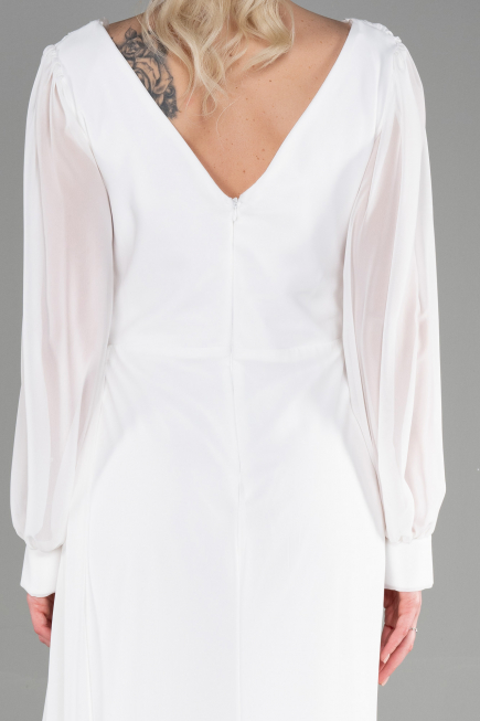 Long White Chiffon Evening Dress ABU3627