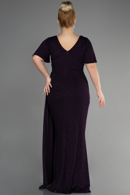 Long Dark Purple Formal Plus Size Dress ABU3645