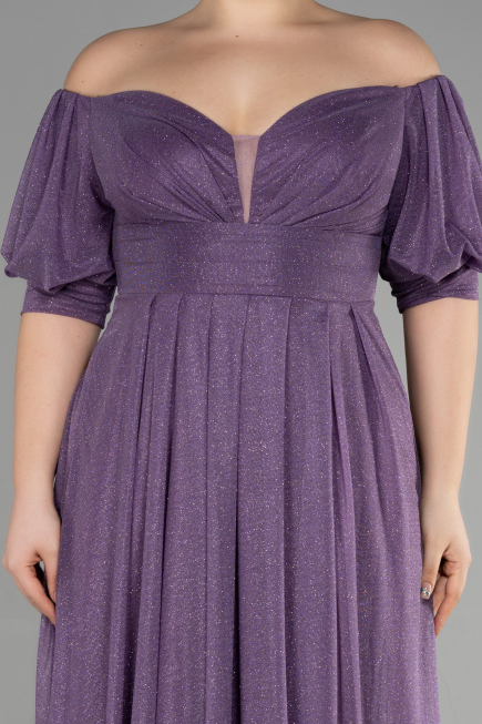 Long Lavender Plus Size Evening Dress ABU3615