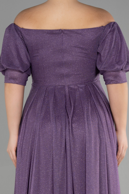 Long Lavender Plus Size Evening Dress ABU3615