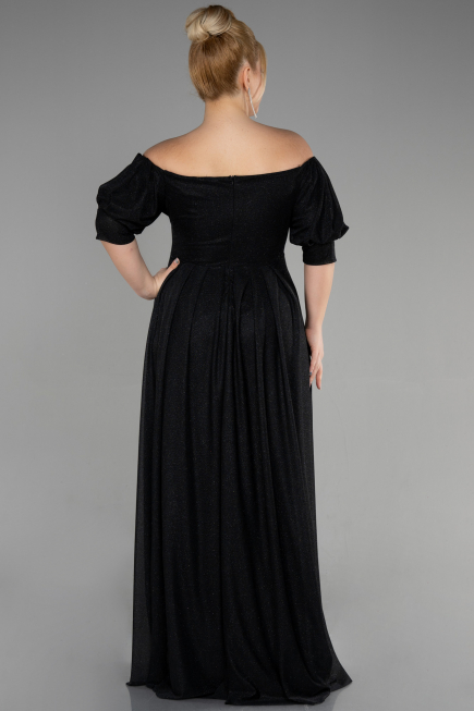 Long Black Plus Size Evening Dress ABU3615